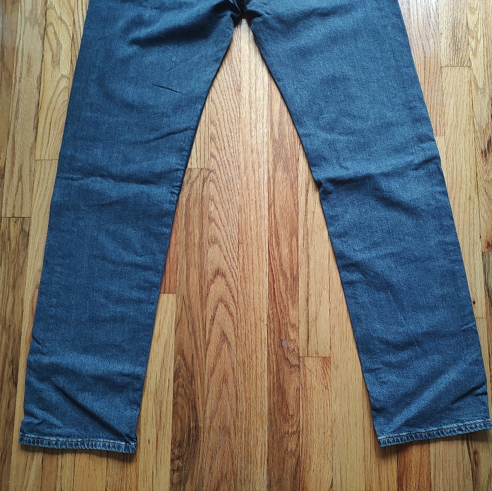 Levi's Levis Flex 505 Straight Leg Cotton Blend Blue Navy Pockets Jeans 36 - Picture 11 of 16